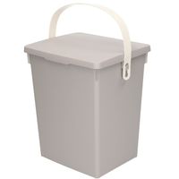 Excellent Houseware Gft afvalbakje voor aanrecht - 5,5L - klein - grijs - afsluitbaar - compostbakje   -