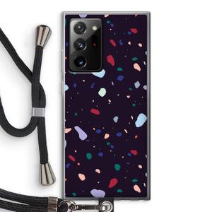 Dark Rounded Terrazzo: Samsung Galaxy Note 20 Ultra / Note 20 Ultra 5G Transparant Hoesje met koord