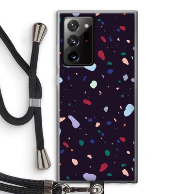 Dark Rounded Terrazzo: Samsung Galaxy Note 20 Ultra / Note 20 Ultra 5G Transparant Hoesje met koord