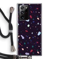 Dark Rounded Terrazzo: Samsung Galaxy Note 20 Ultra / Note 20 Ultra 5G Transparant Hoesje met koord
