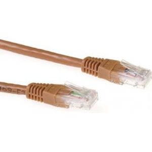 ACT Bruin 0,5 meter U/UTP CAT6A patchkabels met RJ45 connectoren