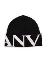 Lanvin Enfant bonnet à logo intarsia - Noir