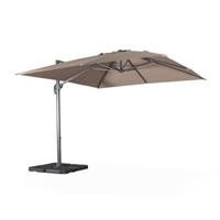 sweeek - Vierkante offset parasol 3x3m + set van 4 verzwaarde tegels