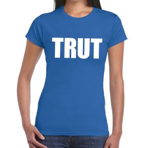 Trut tekst t-shirt blauw dames