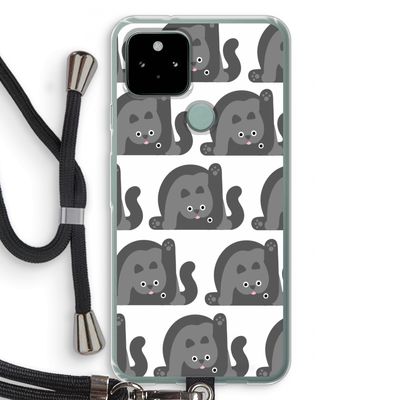 Cats: Pixel 5 Transparant Hoesje met koord