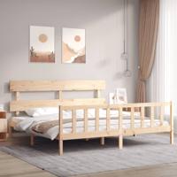 Bedframe met hoofdbord massief hout