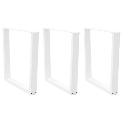 Eettafelpoten 3 st V-vormig 80x(72-73,3) cm staal wit