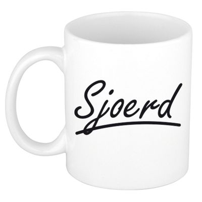 Naam cadeau mok / beker Sjoerd met sierlijke letters 300 ml Naam cadeau mok / beker Sjoerd met sierlijke letters 300 ml