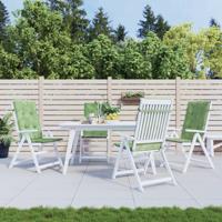 VidaXL Stoelkussens 4 st hoge rug bladpatroon stof