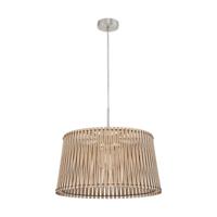 Eglo Hanglamp Sendero nikkel mat met licht houtbruin 96193