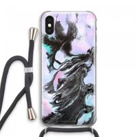Pastel zwart: iPhone XS Max Transparant Hoesje met koord