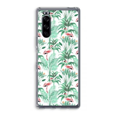 Flamingo bladeren: Sony Xperia 5 Transparant Hoesje