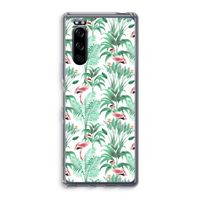 Flamingo bladeren: Sony Xperia 5 Transparant Hoesje