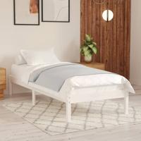 Bedframe massief hout wit 75x190 cm