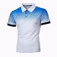 Voor heren Golfshirt golfpolo Werk Casual Revers Korte mouw Basic Modern Verloop Lapwerk nappi Lente zomer Normale pasvorm Donkergrijs EnZwart Zwart Wit Geel Rood Marineblauw Golfshirt Lightinthebox