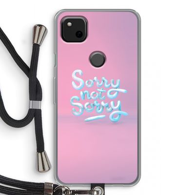 Sorry not sorry: Pixel 4a Transparant Hoesje met koord