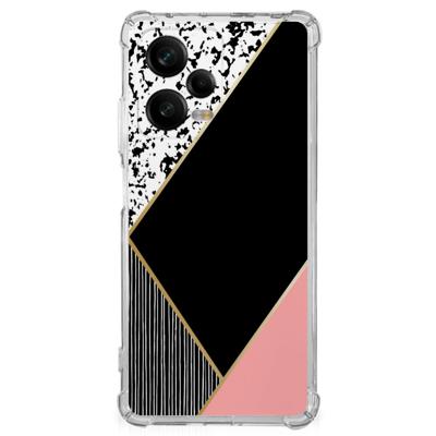 Xiaomi Redmi Note 12 Pro Shockproof Case Zwart Roze Vormen Xiaomi Redmi Note 12 Pro Shockproof Case Zwart Roze Vormen