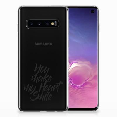 Samsung Galaxy S10 | Siliconen hoesje | met naam Heart Smile Samsung Galaxy S10 | Siliconen hoesje | met naam Heart Smile