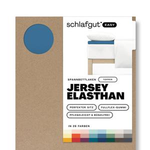 Schlafgut Schlafgut EASY Jersey Elasthan Topper Hoeslaken S - 90x190 - 100x220 615 Blue Mid