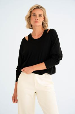 Maicazz Sabiya - Top Sp26.60.343 T-shirt Lange Mouw Black