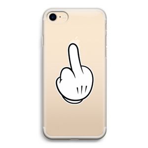 Middle finger white: iPhone 7 Transparant Hoesje