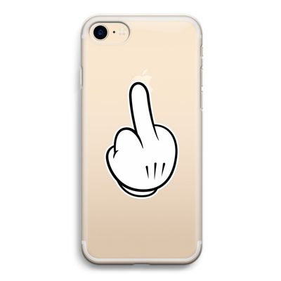Middle finger white: iPhone 7 Transparant Hoesje