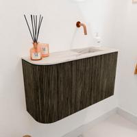 Toiletmeubel Mondiaz Joya Dlux | 71.6 cm | Meubelkleur Shadow | Faye wastafel Nata Wasbak Rechts | Zonder kraangat(en)
