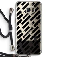 Zwarte vegen: Samsung Galaxy S7 Edge Transparant Hoesje met koord