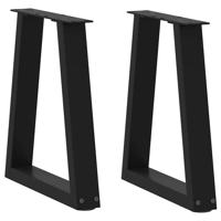Eettafelpoten 2 st V-vormig 28x(42-43,3) cm staal zwart Eettafelpoten 2 st V-vormig 28x(42-43,3) cm staal zwart