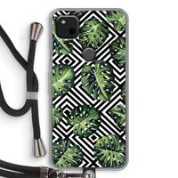Geometrische jungle: Pixel 4a Transparant Hoesje met koord