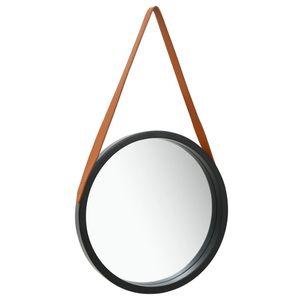 VidaXL Wandspiegel met band 40 cm zwart