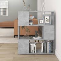 Boekenkast/kamerscherm 80x24x94 cm bewerkt hout betongrijs