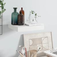 Wandschap zwevend 23x23,5x3,8 cm MDF hoogglans wit