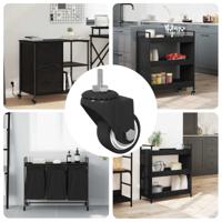 Zwenkwiel 12 pcs Zwart M6 mm IJs en nylon