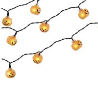 Halloween LEDA lichtsnoer pompoen - 165 cm - batterijen - voor binnen - Feestdecoratievoorwerp - thumbnail