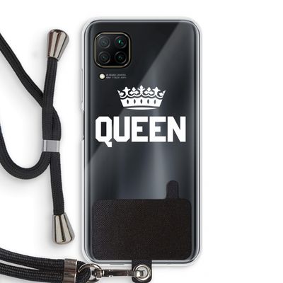 Queen zwart: Huawei P40 Lite Transparant Hoesje met koord