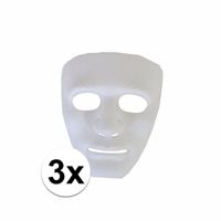 3 plastic spoken gezichtsmaskers - thumbnail