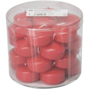 Enlightening Candles Drijfkaarsen - 28x stuks - rood - ca 4 branduren - dia 5 cm - sfeerkaarsen