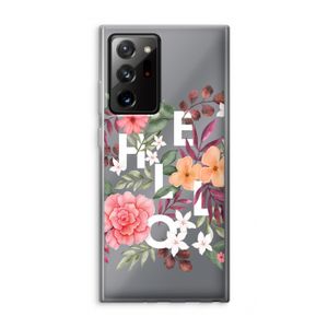 Hello in flowers: Samsung Galaxy Note 20 Ultra / Note 20 Ultra 5G Transparant Hoesje