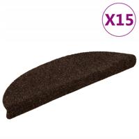 VidaXL Trapmatten zelfklevend 15 stuks 56x17x3 cm bruin halfrond