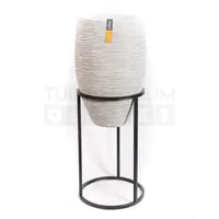 Vaas elegant deluxe Rib NL Ø45 H72 ivoor met standaard