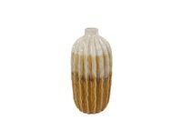 Vaas Ridge S oker aardew 13x13x27cm