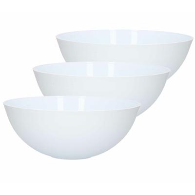 Plasticforte Serveerschaal / saladeschaal - 4x - D25 cm - kunststof - mat wit - 2,5 liter