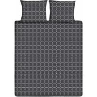 Ten Cate katoenen eenpersoons dekbedovertrek 140x200/220 cm graphic antraciet