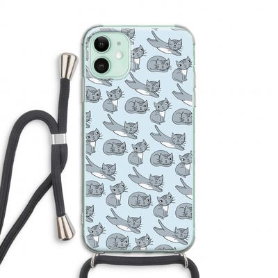 Poezen: iPhone 11 Transparant Hoesje met koord