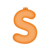 Opblaasbare letter S oranje   -