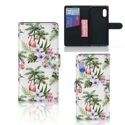 Samsung Xcover Pro | Telefoonhoesje | Met pasjeshouder | Flamingo Palms