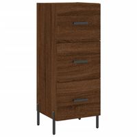 The Living Store Dressoir Bruineiken - Bijzetkast 3 lades - 34.5 x 34 x 90 cm - Duurzaam hout/metaal - thumbnail