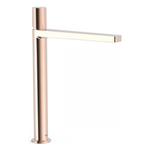 Wastafelkraan Tres Project | Opbouw | Mengkraan | Hoog model | 1-knop | Rond | 24k Rose goud