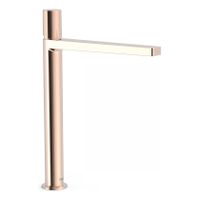 Wastafelkraan Tres Project | Opbouw | Mengkraan | Hoog model | 1-knop | Rond | 24k Rose goud